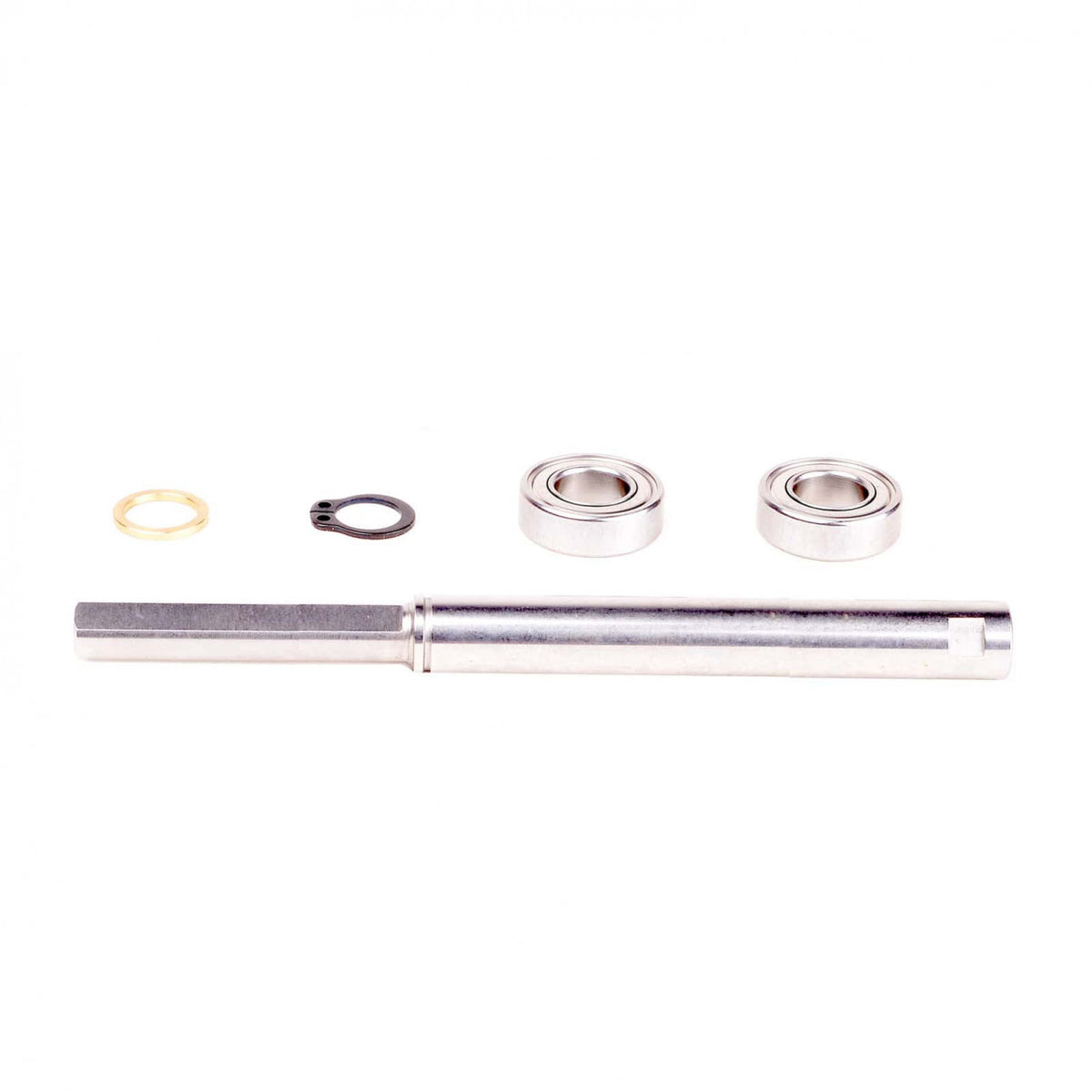 Unpacked Shaft & Bearing Kit for the Tengu 4035HS with 6x40mm shaft, bearings and hardware